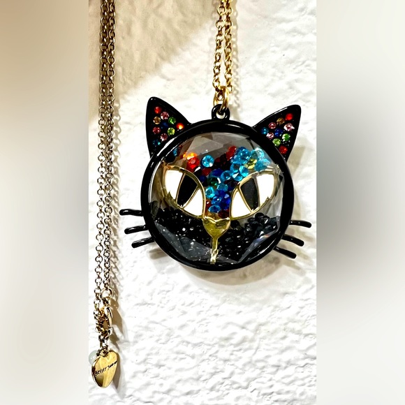 Betsey Johnson Kitty Cat Necklace & Earring Set - Picture 2 of 3